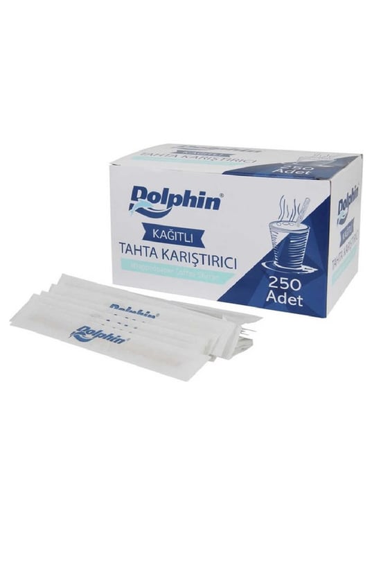 Dolphin Kağıtlı Tahta Karıştırıcı 18cm 250 Adet