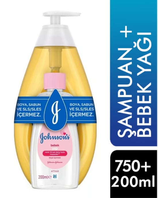 Johnson's Baby Şampuan 750 ml + Bebek Yağı 200 ml