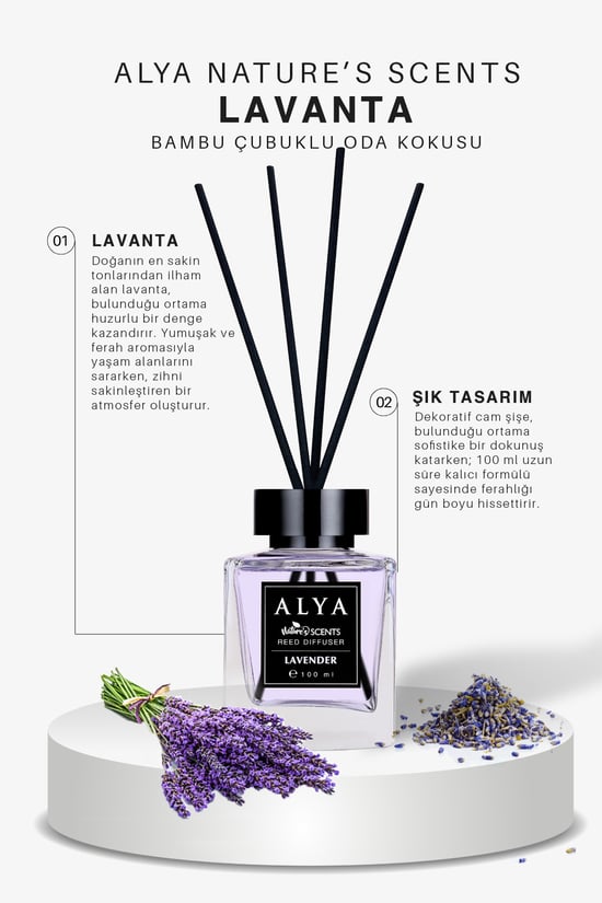 Alya Nature's Scents Lavender Bambu Çubuklu Oda Kokusu - Lavanta Kokusu