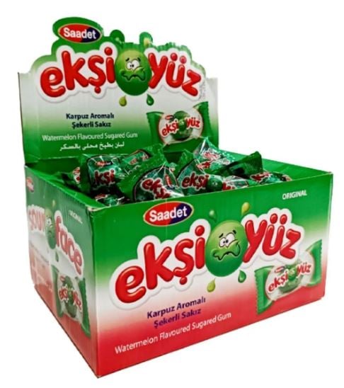 Ekşi Yüz Karpuz Aromalı Sakız 100'lü Paket