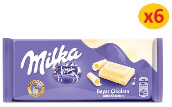Milka Beyaz Çikolata 80gr - 6 Adet