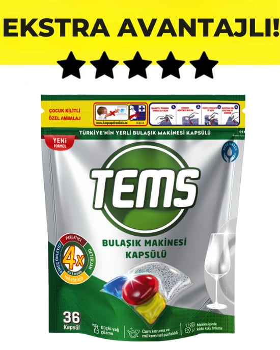 Tems Kapsül Bulaşık Deterjanı 36'lı