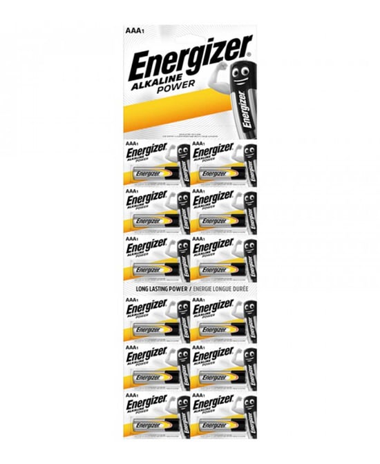 Energizer Alkaline Power İnce Kalem Pil 12'li Kartela AAA 1.5 Volt