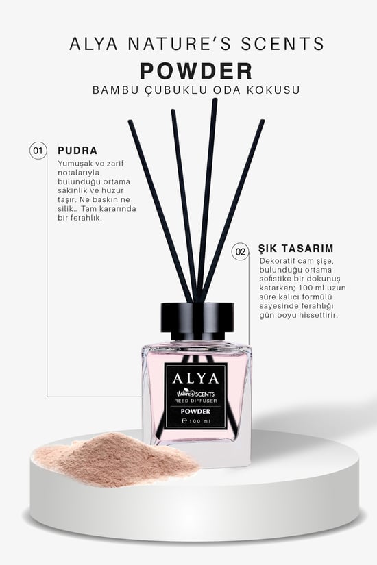 Alya Nature's Scents Powder Bambu Çubuklu Oda Kokusu- Pudra Kokusu
