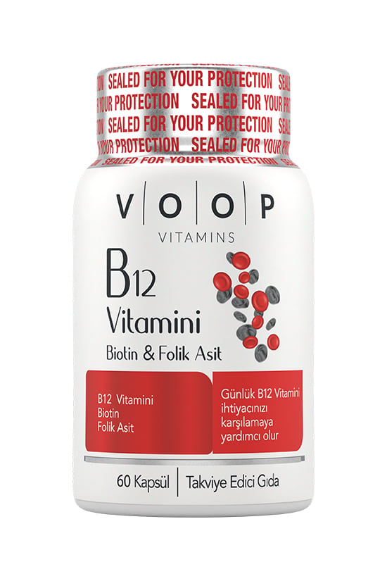 Voop B12 Vitamini Biotin&Folik Asit 60 Bitkisel Kapsül