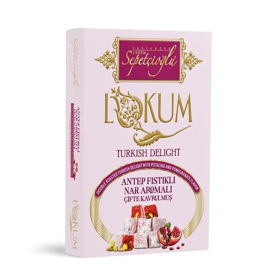 Kastamonu Meşhur Sepetçioğlu Antep Fıstıklı Nar Aromalı Çifte Kavrulmuş Lokum 240g