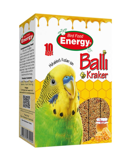 Energy Muhabbet Kuşu Krakeri 10'lu Paket Ballı