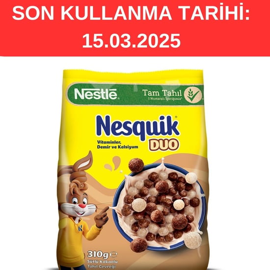 Nesquik Buğday ve Mısır Gevreği 310 Gr Sütlü Kakaolu Duo