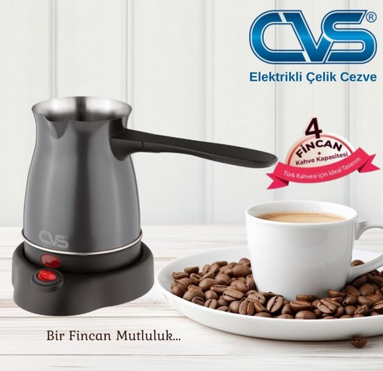 Cvs Dn 19833 Elektrikli Çelik Cezve Gri
