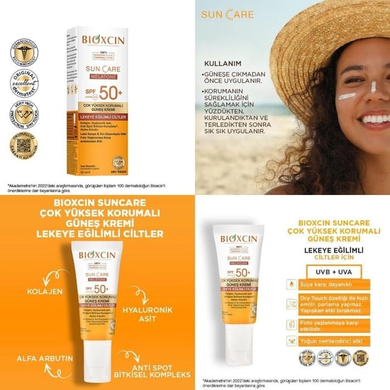 Bioxcin Sun Care Spf 50+ Melatone Leke Eğilimli Ciltler için Güneş Kremi