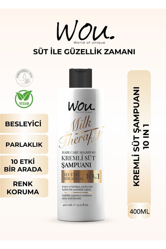 Wou World Of Unique Milk Therapy Şampuan 400 Ml- Süt Proteinli