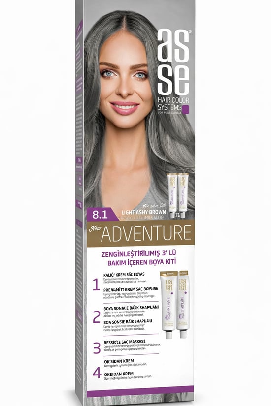 Asse Set Saç Boyası No: 8.1 50+50 Ml Açık Küllü Kumral