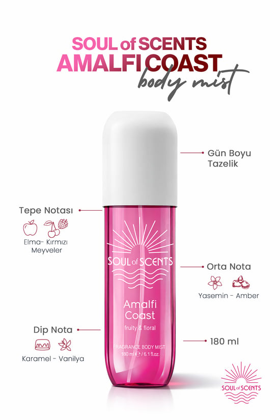 Soul Of Scents Amalfi Coast Fruity & Floral Body Mist 180 Ml
