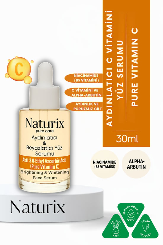 Naturix Aydınlatıcı ve Beyazlatıcı Yüz Serumu C Vitamini 30 ml