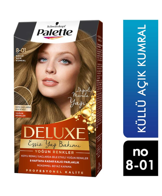 Palette Deluxe Saç Boyası No:8.01 Küllü Açık Kumral