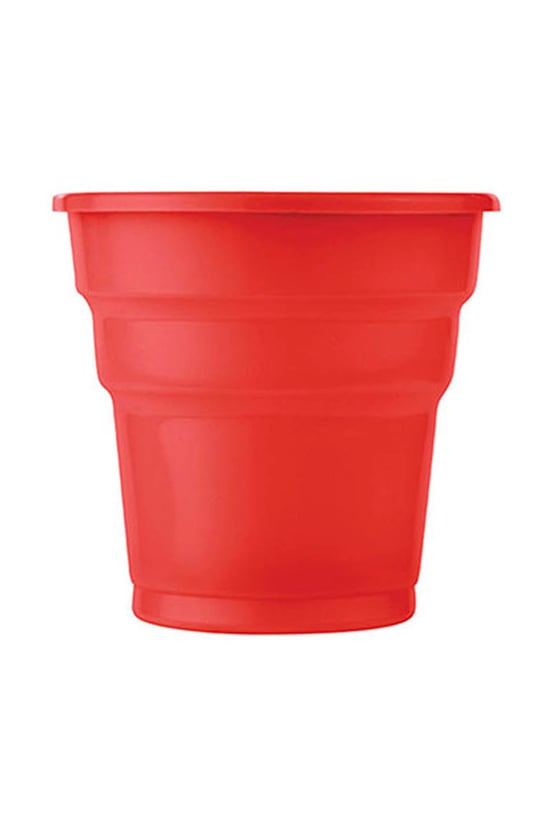 Roll-up Plastik Meşrubat Bardağı Kırmızı 180cc-7oz 25li