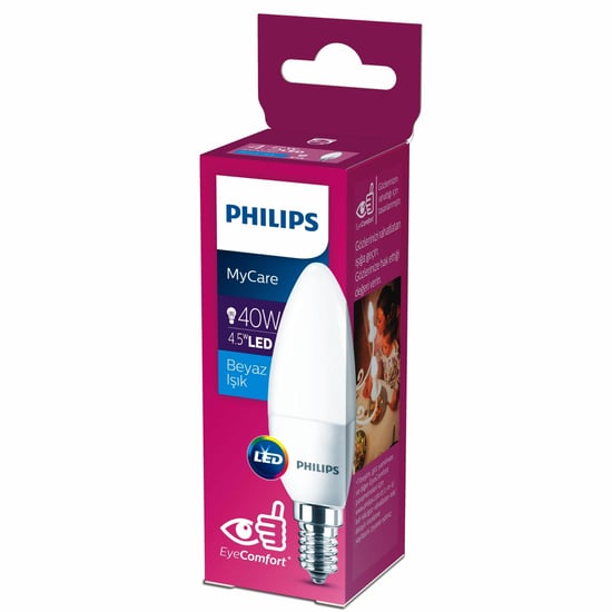 Phılıps Led 40w Mum Ampul Beyaz Işık E14 İnce Duylu