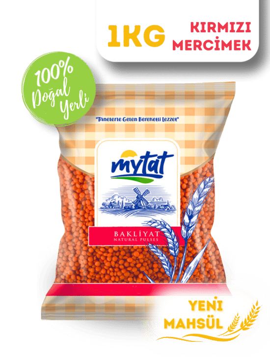 Mytat Doğal Yerli Üretim Kırmızı Futboltane Mercimek 1 Kg