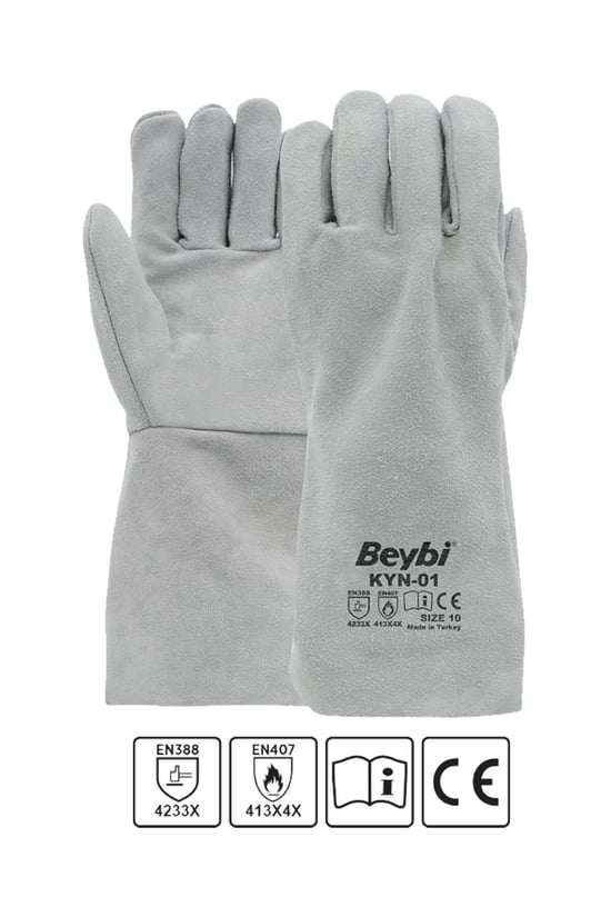 Beybi Kyn-01 Gri Eko Kaynakçı İş Eldiveni 10 Beden 10 Çift