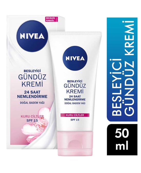 Nivea Essentials Krem 50 ml Besleyici Doğal Badem Yağı Gündüz SPF 15