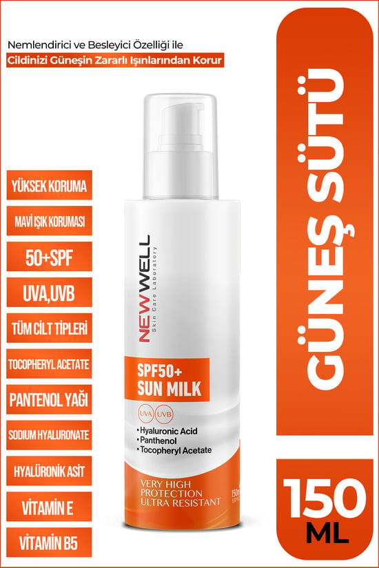 New Well Güneş Sütü Yüksek Koruma Spf50+ Güneş Sütü 150 Ml