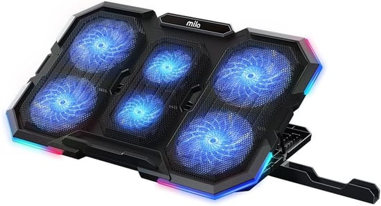 Classone Mila Serisi M6 R Type 13"17" Uyumlu 2200 Rpm Rgb Işıklı 6 Fan Telefon Stand 2 Usb Notebook Soğutucu Stand