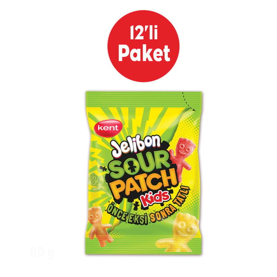 Jelibon Sour Patch Kids Karışık Meyve Aromalı Şekerleme 80 Gr - 12'li Paket