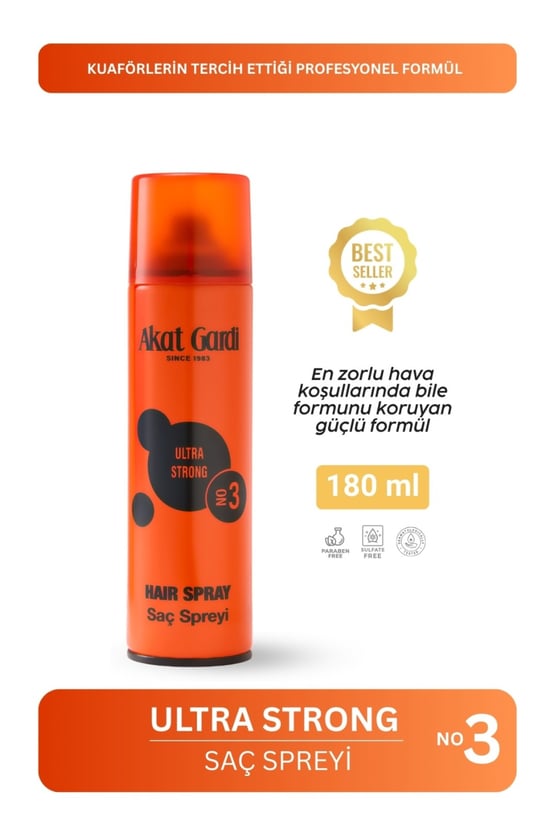 Akat Gardi Saç Spreyi Ultra Strong No:3 Turuncu 180 Ml