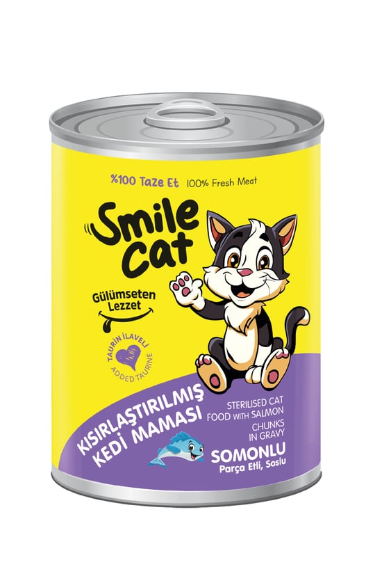 Smile 400 Gr Konserve Kedi Maması Kısır Somonlu Sml-021