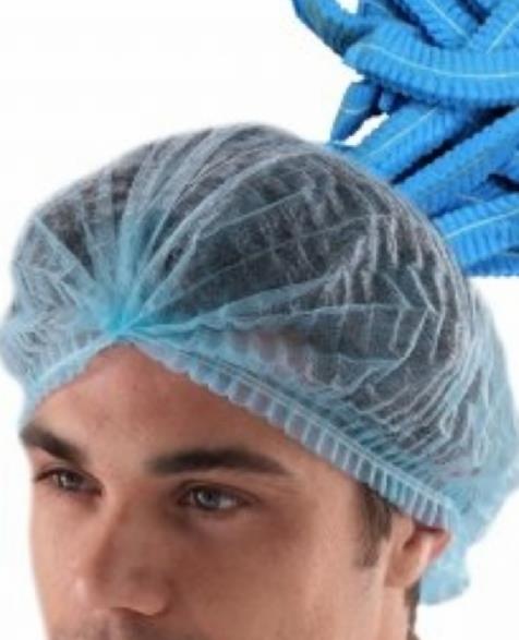 Private 2000 Adet Cerrahi Mavi tela Nonwoven Akordeon Bone 52 Cm Çift Lastikli Saç Bonesi