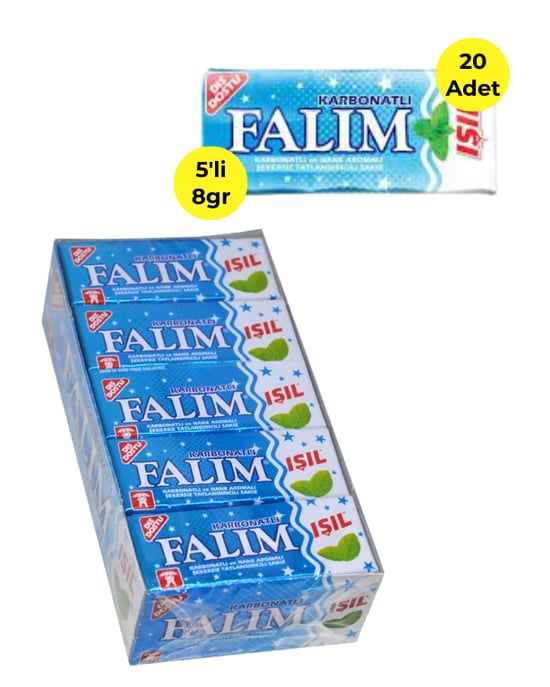 Falım Sakız 8 gr 20'li Paket Işıl Karbonatlı & Nane Aromalı