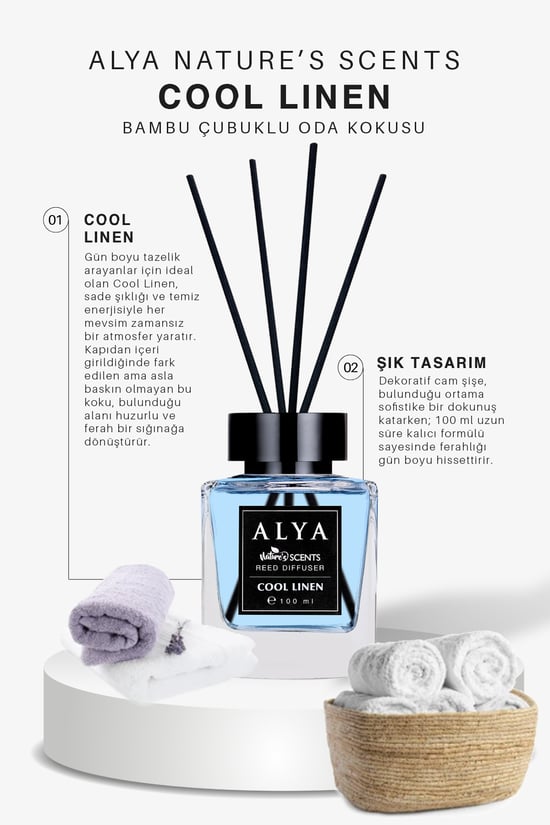 Alya Nature's Scents Cool Linen Bambu Çubuklu Oda Kokusu