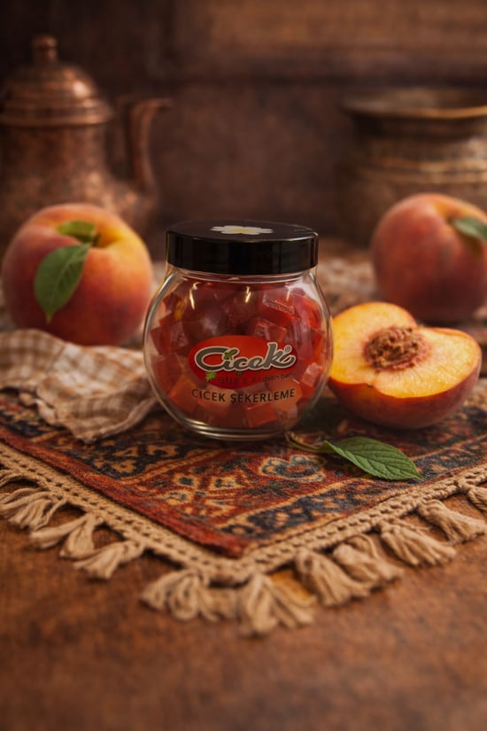 Çiçek Şekerleme Şeftali Akide Şekeri 100 Gr
