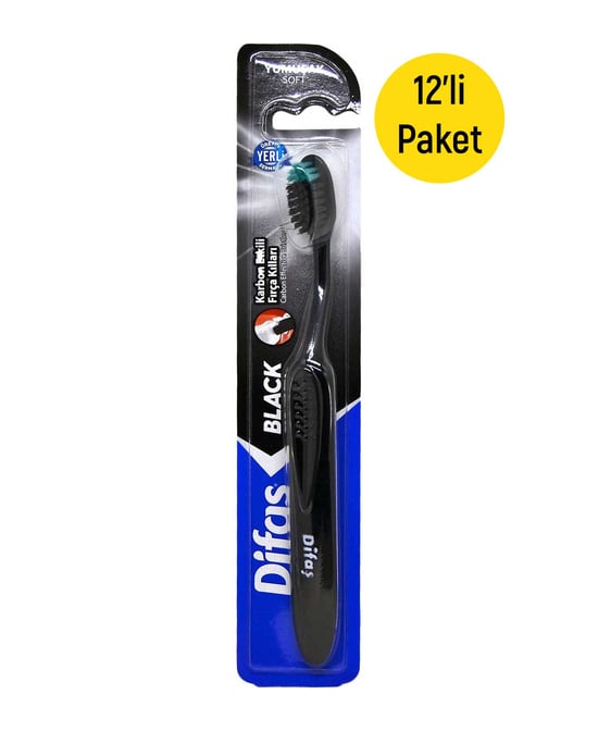 Difaş Diş Fırçası Carbon Black 12'li Paket Yumuşak