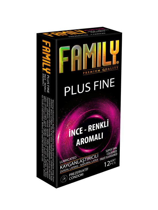 Family Prezervatif Plus Fıne İnce-renkli-aromalı 12 Li