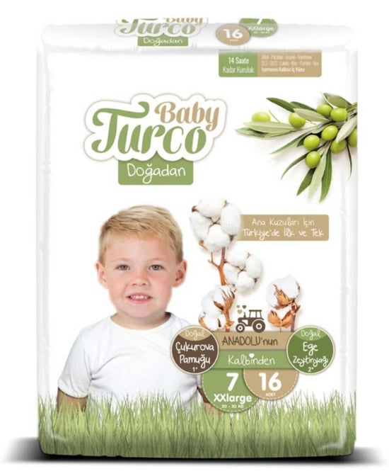 Baby Turco Doğadan Bebek Bezi No:7 16'lı