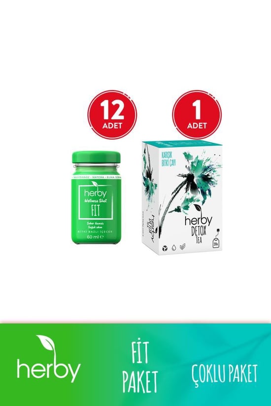 Fit Paket (fit Matcha Shot 12'li Paket + Detox Tea Diyete Destek Bitki Çayı)