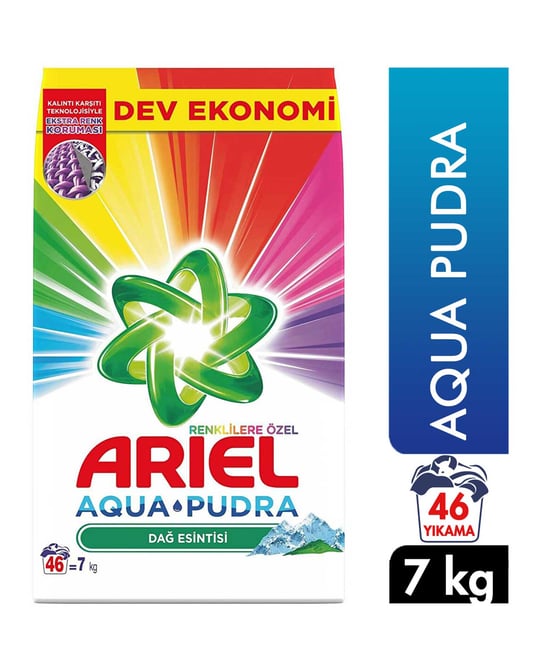 Ariel Toz Çamaşır Deterjanı 7 kg 46 Yıkama Dağ Esintisi Renkli Aqua Pudra
