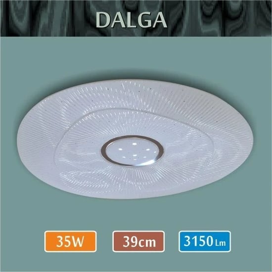 Erbay Sıva Üstü Led Panel Yuvarlak 35 Watt-Dalga Desenli-Beyaz-Günışığı