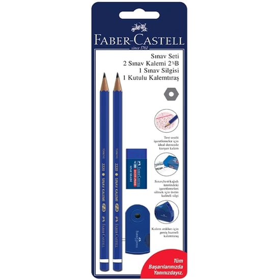 Faber-castell Sınav Seti | 2 Kurşun Kalem, Silgi ve Kalemtıraş Blister