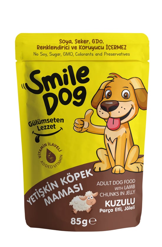 Smile 85 Gr Pouch Köpek Maması Küçük & Orta Irk Kuzulu Sml-015