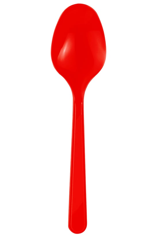 Roll-up Plastik Kaşık Kırmızı 25 Adet