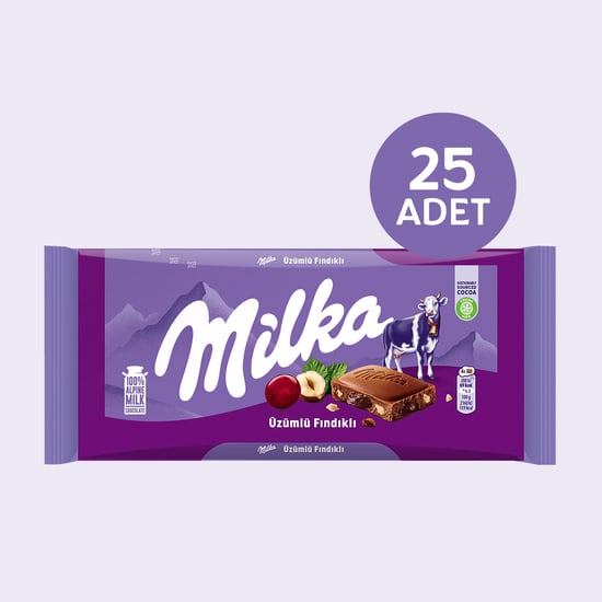 Milka Üzüm Fındık Tablet Çikolata 80 Gr X 25 Adet