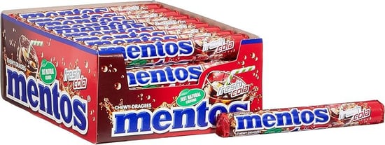 Mentos Fresh Cola Aromalı Çiğnenen Draje Şekerleme 20 Adet X 37,5