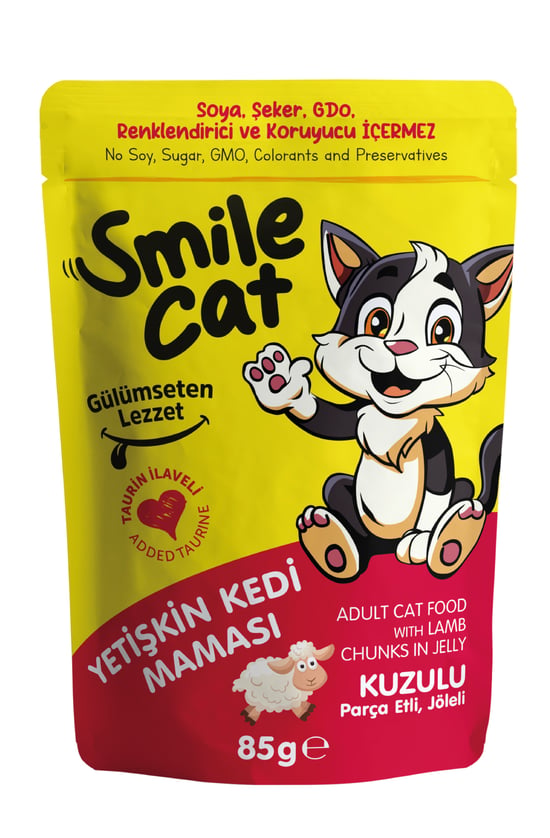Smile 85 Gr Pouch Kedi Maması Yetişin Kuzulu Sml-013