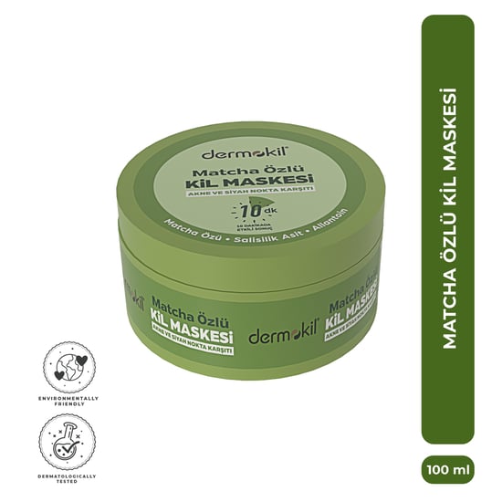 Dermokil Matcha Özlü Akne ve Siyah Nokta Karşıtı Kil Maskesi 100 Ml