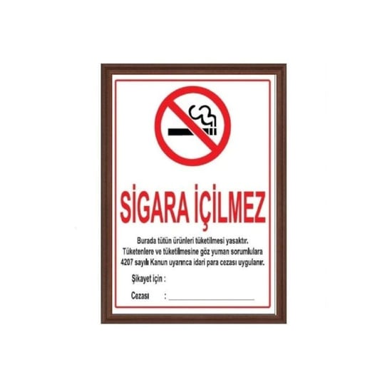 Sigara İçilmez Levhasi (mdf Çerçeve)