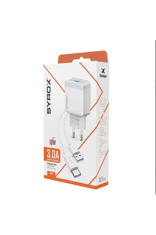 Syrox Q32 3a+18w Type-c Hizli Şarj+adaptör
