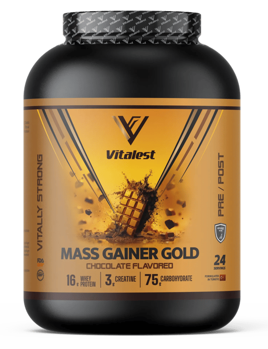 Vitalest Mass Gainer Çikolata Aromalı 2400g. Karbonhidrat Tozu 24 Servis
