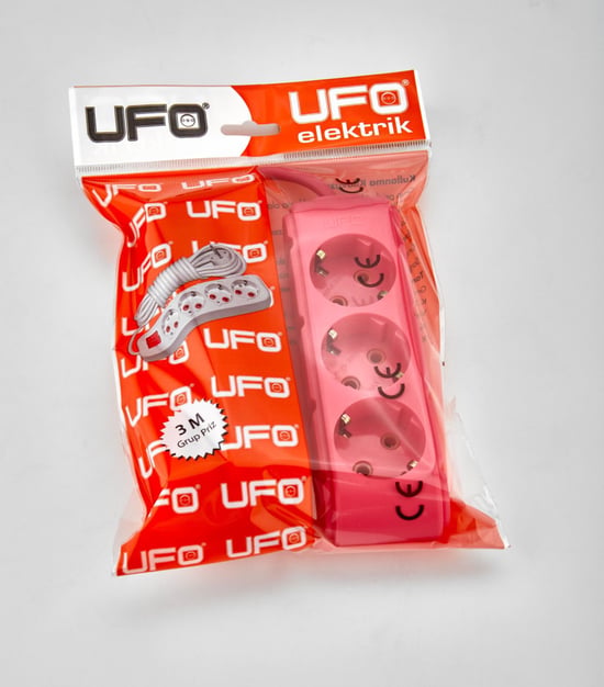Ufo 3'lü 5 Metre Grup Priz Fuşya